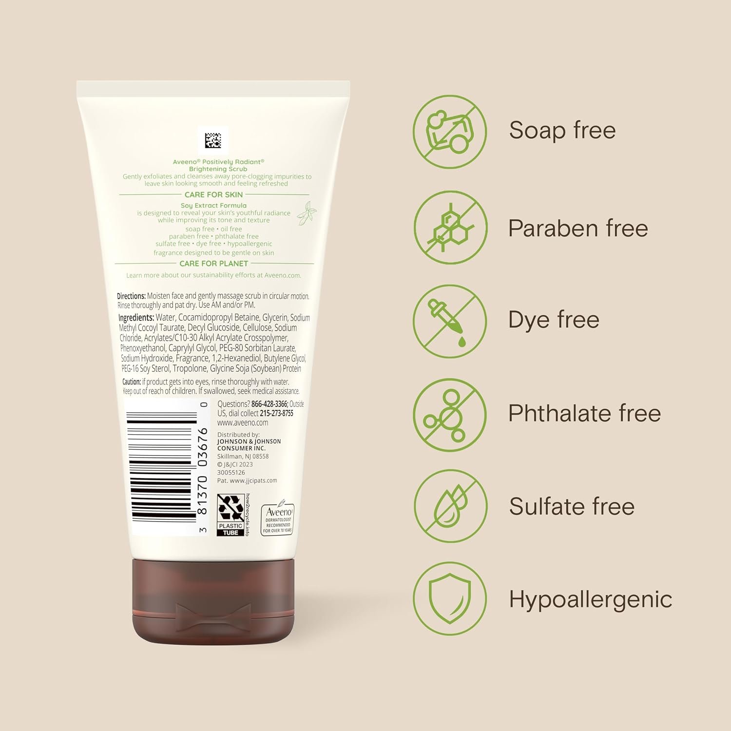 Aveeno Positively Radiant Skin Brightening Daily Face Wash Scrub, 5 oz - Image 4