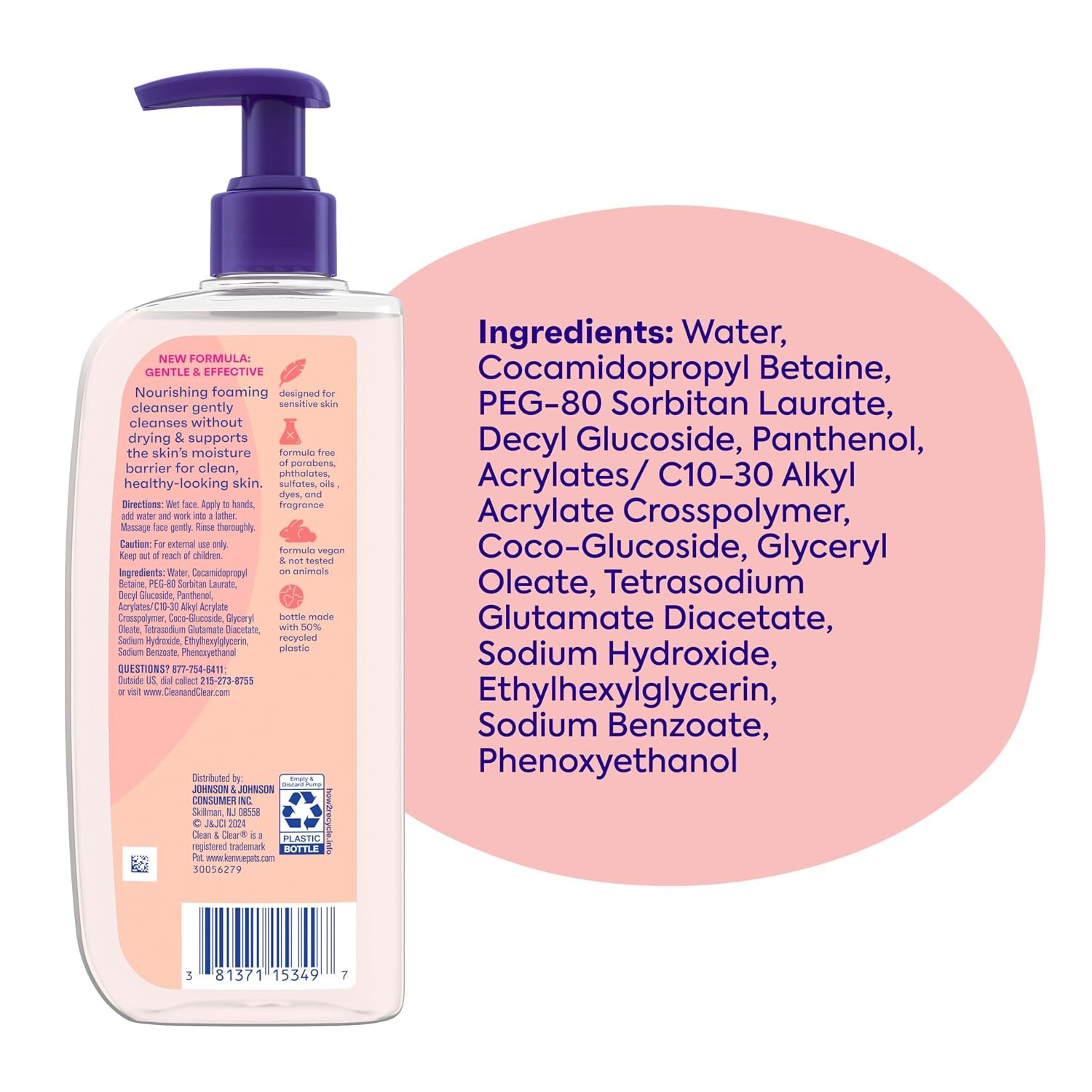 Clean & Clear Essentials Oil-Free Foaming Facial Cleanser, 8 fl oz - Image 4