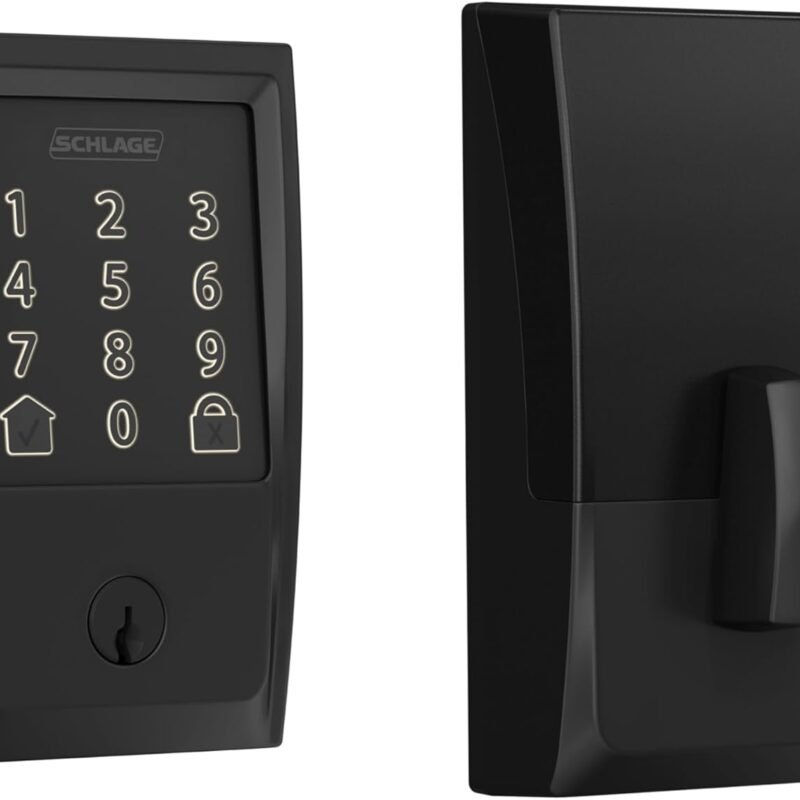 Encode Smart WiFi Deadbolt Lock with Century Trim, Matte Black